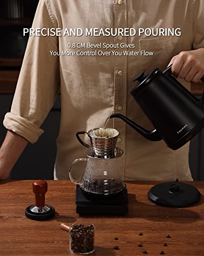 DmofwHi Gooseneck Electric Kettle(1.0L),1000W Electric Tea Kettle of 304 Stainless Steel,Auto Shut off,Water Kettle for Coffee and Tea -Matte Black - color: MATTE BLACK