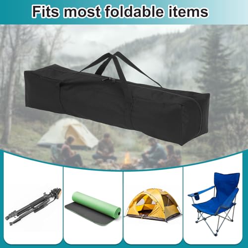 HARFINGTON 2pcs Camping Chair Replacement Bag 29.5" x 5.9" Folding Chair Carry Bag Oxford Cloth Storage Tent Bag with Handle Strap for Travel Outdoor Camping Sports, Black - size: 29.5" x 5.9"