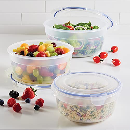LocknLock Easy Essentials Food Storage lids/Airtight containers/Stackable, BPA Free, 6 Piece, Clear - size: 6 Piece - Bowl Set