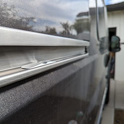 OpenGlass Van Mods Sliding Door Stopper - Universal Fit for Sprinter, Promaster, Transit & Campervans - High-Grade Aluminum Van Door Stop, Van Accessories for Privacy w/Easy DIY Install w/All Tools