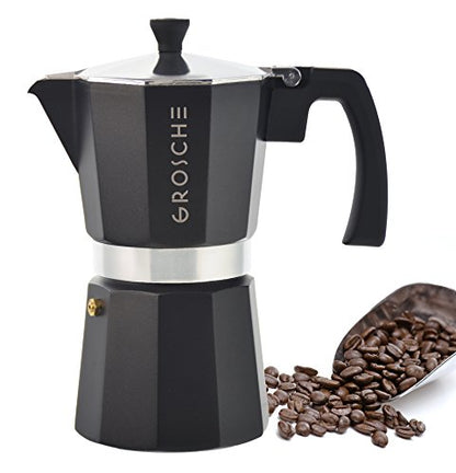 GROSCHE Milano Stovetop Espresso Maker Moka Pot 9 espresso Cup, 15.2 oz, Black. Cuban Coffee Maker Stove top coffee maker Moka Italian espresso greca coffee maker brewer percolator - color: Black, size: 9 espresso cups