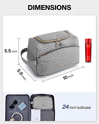 BAGSMART Toiletry Bag for women Travel Toiletry Bag with Large Opening,Travel Essential,Travel Bag for Toiletries Accessories,Black
