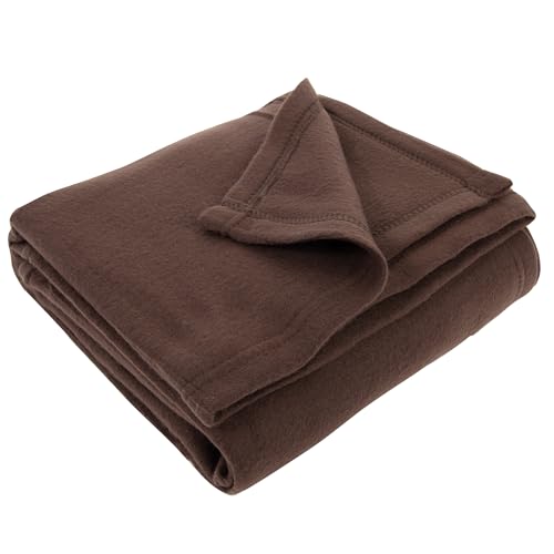 (24 Pack) Bulk Fleece 50x60 Throw Blankets for Wedding Favors, Homeless Women, Men, Homes, Bed, Sofa, Couch, Office, Pet Blankets, Travel | Soft Warm Lightweight Throw Blankets in Bulk (Brown) - color: Brown