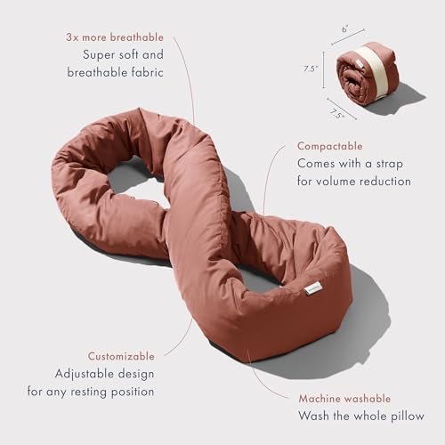Huzi Infinity Pillow - Home Travel Soft Neck Scarf Support Sleep (Terracotta) - color: Terracota