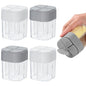 4pcs Spice Jars, 4 in 1 Salt and Pepper Shakers with Flip Top Cap, Portable Seasoning Container for Outdoor, Camping, BBQ, Spice Containers for Salt, Sugar, Pepper, Cumin