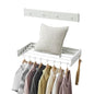Clothes Drying Rack,Laundry Hanging Rack Collapsible,Wall Mounted Drying Rack for Laundry,Foldable Drying Rack Indoor Outdoor,31.5" Wide,5 Aluminum Rods with Hooks, 60 lb Capacity (White 31.5" Hooks) - size: 31.5 Inch with hooks