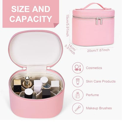 YFGBCX Makeup Bag Vanity Case with Removable Divider Travel Toiletry Bag Portable Cosmetic Bag Makeup Organizer Case - color: Pink