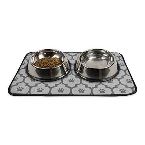 Bone Dry Machine Washable, Ultra Absorbent Pet Mat, Large, 14 x 24, Gray Lattice - color: Gray Lattice, size: 14"L x 24"W
