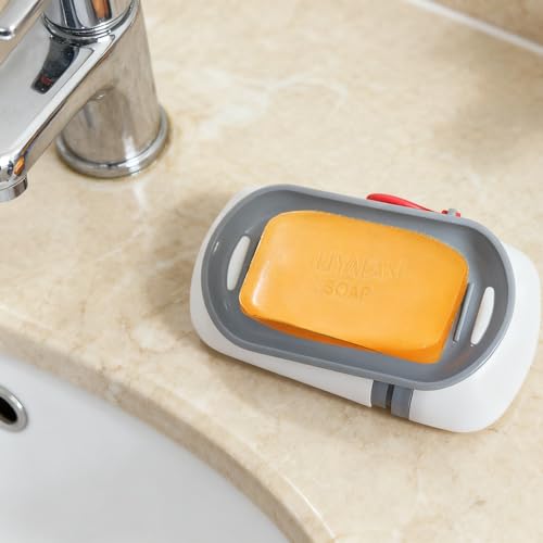 Travel Soap Case and Toothbrush Travel Case Portable Soap Holder Toothbrush Holder with Cover Leakproof Soap Container for Trip Bathroom Camping Gym Outdoor (red) - color: Red