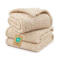 1 Pack 3 Calming Blankets Fluffy Premium Fleece Pet Blanket Soft Sherpa Throw for Dog Puppy Cat Beige Medium (30" x20'') - color: Beige, size: Medium (Pack of 3)