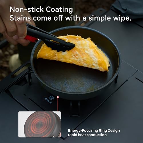 Alocs Camping Cookware Set - Lightweight Camping Cookware Mess Kit - Camping Pots and Pans Set - Camping Cooking Gear with Portable Carry Bag for Outdoor Backpacking Hiking and Picnic