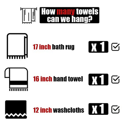 JQK Black Towel Bar, 20.5 Inch 304 Stainless Steel Thicken 0.8mm Towel Rack Bathroom, Towel Holder Matte Black Wall Mount, Useable Length 18 Inch 2 Pack, TB110L18-PB-P2 - color: Black, size: 20.5 Inch (2 Pack)