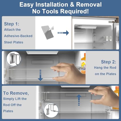 RV Adjustable Refrigerator Tension Rods Bars 12.5-22.3" | Essential RV Camper Fridge & Cabinet Accessories, Travel Trailer Tension Rods, Stainless Steel (4 Pack) - style: 4 Pack