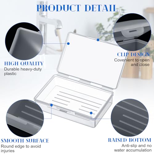 Reallnaive 24 Pcs Travel Soap Container Portable Plastic Soap Boxes Bulk with Lid Homeless Donations Bulk Gym Shower Tour Groups Hotel Outdoor Camping (White) - color: White