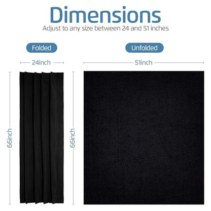 Portable Blackout Curtain with Suction Cups - Premium Easy Install Shade No Tools Required - Temporary Blinds, Perfect for Baby Nursery or Dorm Room - with Travel Bag (66” Long x 51” Wide)