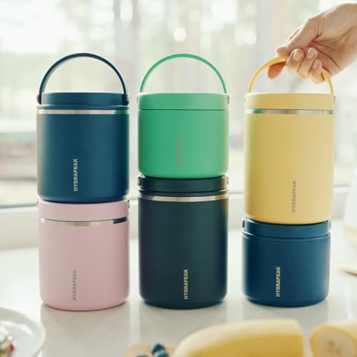 Hydrapeak 25oz Stainless Steel Vacuum Insulated Thermos Food Jar | Kids for Hot and Cold Food, Wide Mouth Leak-Proof Soup Adults, 10 Hours 16 (Iceberg) - color: Iceberg, size: 25 Ounces