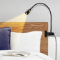acegoo Minimalist Reading Light for Bed Headboard Dimmable Book Light Clip on Lamp with USB-C Adapter, Flexible Neck & Handy Lamp Head Switch, CRI 90+ - color: Black