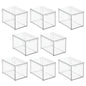 mDesign Plastic Stackable Bathroom Storage with Pull Out Bin Organizer Drawer for Cabinet, Vanity, Shelf, Cupboard, Cabinet, or Closet Organization - Lumiere Collection - 8 Pack - Clear - size: 12 x 8 x 8 (Pack of 8)