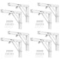 8 Pack 12 Inch White Folding Shelf Brackets with Screw, Collapsible Shelf Bracket Wall Mounted, Heavy Duty Folding Shelf Brackets for Wood Shelves, Wall-Mounted Tables & More - size: 8 Pack 12 Inch White