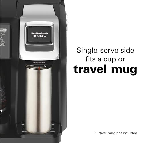 Hamilton Beach FlexBrew Trio 2-Way Coffee Maker, Compatible with K-Cup Pods or Grounds, Combo, Single Serve & Full 12c Pot, Black - color: Black