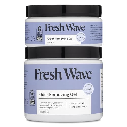 Fresh Wave Lavender Odor Removing Gel, 15 oz. & 7 oz.| Safer Odor Absorbers for Home | Natural Plant-Based Odor Eliminator | Every 7 oz. lasts 30-60 Days | For Cooking, Smoke, Trash & Pets - size: 22 fl oz (Pack of 2: 15 fl oz & 7 fl oz)