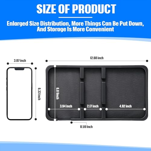 Yulejo Extra Large Dashboard Mat for Car Dashboard Accessories, Anti Skid Car Pad Compatible with All Smartphone Car Non Slip Pad for with Non Marking Tape (Trendy)