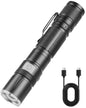 DT009 LED Flashlight Rechargeable, 1500 High Lumens Flash Light, Tactical Flashlight IP68 Waterproof with 5 Mode, EDC Handheld Flashlight for Hiking, Camping, Emergency(Battery Included)