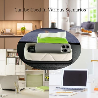 Car Dashboard Storage Box Loose Items Organizer - Suitable For Car, Office, Living Room, Dining Room And Other Scenarios (off-white) - color: off-white