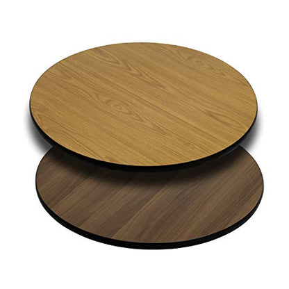 Flash Furniture Glenbrook 36" Round Table Top with Natural or Walnut Reversible Laminate Top - color: Natural/Walnut, size: 36" Round
