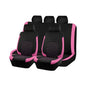 Car Seat Cover Full Sets, Polyester Foam Breathable Waterproof Vehicle Split Front Rear Seat Protectors, Automotive Interior Chair Cushion Pad, Universal for SUV RV Truck (Pink) - color: Pink