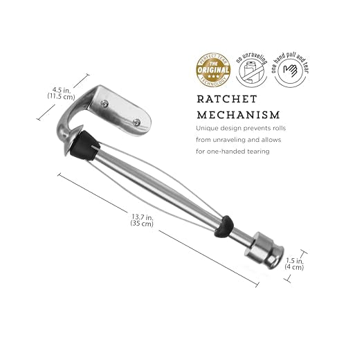 Kamenstein Perfect Tear Paper Towel Holder Wall Mount or Under Cabinet - Die Cast Aluminum, Patented Ratchet System, Fits Jumbo and Select-A-Size Rolls, Mounts in Kitchen, Bathroom, Garage - size: 14 Inch