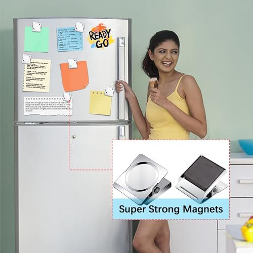 Magnetic Clips, 2.12 inches Heavy Duty Metal Magnet Clips for Hanging, 6 Pack Extra Strong Large Magnetic Clip for Whiteboard, Classroom, Office - size: 2.12"- 6 Pieces