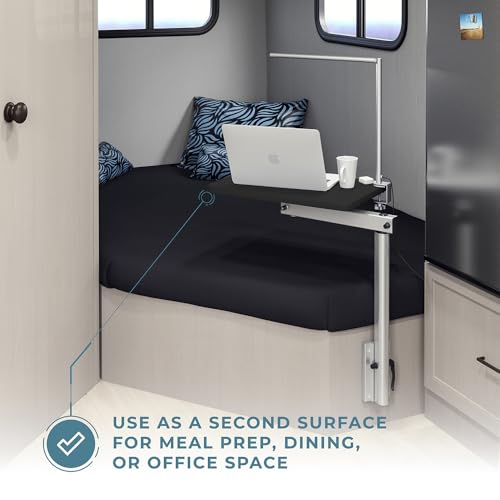 Manufacturers' Select ITC RV Side Table with MOD Table Leg System (Black Shiplap Table Top w/Silver Table Leg) - color: Black Shiplap Table Top W/ Silver Table Leg