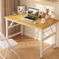 31.5 Inch Folding Table，Square Folding Desks for Small Space,Small Foldable Desk No Assembly,Teak. - color: Frame：white/Board：teak, size: 31.5" x 19.7"