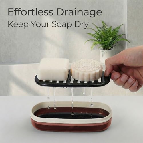 AIMAIAIMAI Shampoo Bar Holder Travel Case for Two Bars – Compatible with Kitsch Solid Shampoo & Conditioner Bars, Large Soap Container for Bathroom or Travel (1 Pack, Red Style A-Large) - color: Red Style A-large