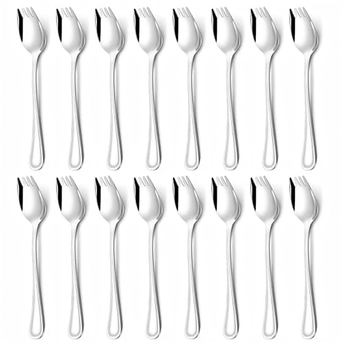 Hunnycook 16-Piece Sporks - Metal Spork Set, 7.1 Inch Stainless Steel Sporks for Pasta, Soup, Dessert Spork & Salad Forks for Household Use, Camping, Hiking - size: 7.1 inch - 16 piece set