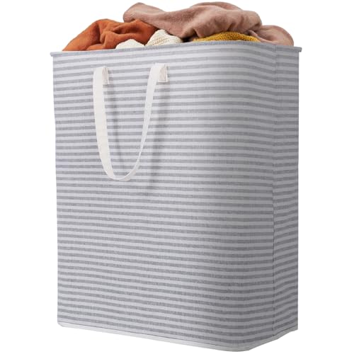 Lifewit 1 Pack Laundry Basket 125L Each, Collapsible Clothes Hamper with Reinforced Handles, Freestanding Waterproof Design for Bedroom and Laundry Room, Grey 125L Total - color: Grey, size: 125L