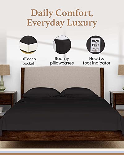 Good Sleep Bedding Luxurious Dark Gray RV King Sheets 72 x 75-100% Egyptian Cotton, 4 Piece Set - Ultra Soft, 16" Deep Pockets - color: Dark Gray, size: Short King (72 x75)