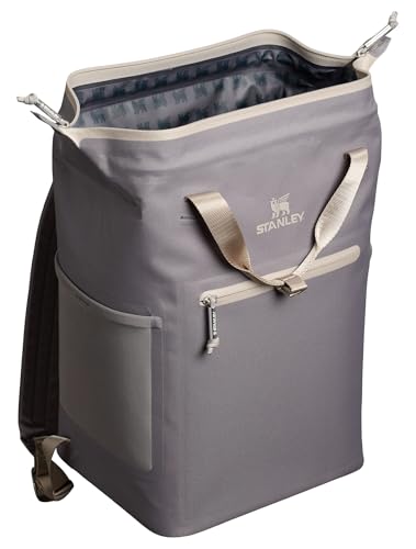 Stanley All Day Madeleine Backpack Soft Cooler 20 Can Cooler with Handle and Shoulder Straps Insulated Travel Bag with Zipper BPA-Free - color: Stone, style: Mini