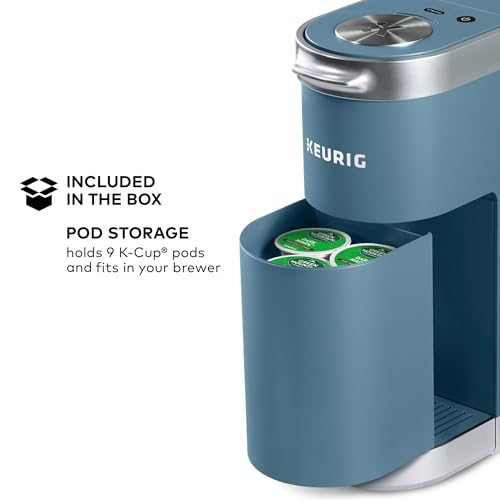 Keurig K-Mini Plus Single Serve K-Cup Pod Coffee Maker, with 6 to 12oz Brew Size, Stores up to 9 K-Cup Pods, Travel Mug Friendly, Evening Teal - color: Evening Teal
