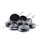 All-Clad HA1 Expert Hard Anodized Nonstick Cookware Set (13 Piece) Pots, Frying Pans, Dishwasher-Safe, Oven-Safe Up to 500°F Compatible with All Stovetops (Gas, Electric & Induction) - Black - size: 10 Piece Set