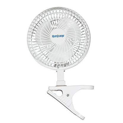 Hurricane Classic 6 Inch Clip Fan, 2 Speed Portable Desk Table Fan with Tilt, White - style: 6" Classic Clip Fan
