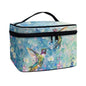 CMakeup Bags for Women Hummingbird Flower Printed Travel Cosmetic Organizer Large Capacity Toiletries Accessories Brush Holder Zipper Case with Top Handle - color: Hummingbird Flower