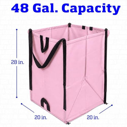 DURASACK Heavy Duty Home and Yard Bags 48-Gallon Reusable Self-Standing Lawn and Leaf Bags Garbage Can with Reinforced Handles, Lilac - color: Lilac