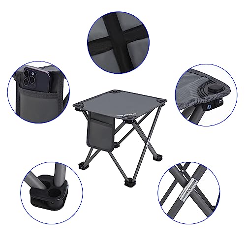 Roptat Camping Stool,Portable Folding Compact Lightweight Stool Seat for Camping Fishing Hiking Gardening Outdoor Walking Backpacking Travelling and Beach with Carry Bag (Grey) - color: Grey