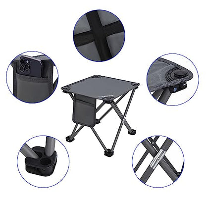 Roptat Camping Stool,Portable Folding Compact Lightweight Stool Seat for Camping Fishing Hiking Gardening Outdoor Walking Backpacking Travelling and Beach with Carry Bag (Grey) - color: Grey