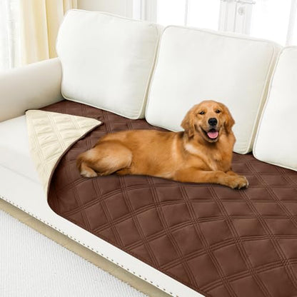 Smiry Waterproof Dog Bed Cover Blanket 30x70, Soft Reversible Pet Blanket, Washable Leakproof Cats Dogs Couch Cover for Sofa, Couch, Furniture, Brown/Beige - color: Brown/Beige, size: 30x70 Inch