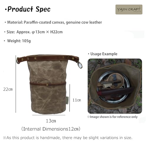 Camping Cookware Storage Bag, Canvas Camp Kitchen Organizer for Cooking Utensils, Pots, Pans & Mess Kit – Heavy-Duty Water-Resistant Outdoor Storage Case S - size: S