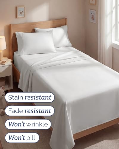 Twin 4 Piece Sheet Set - Comfy Breathable & Cooling - Ultra Soft Hotel Luxury Bedding Set w/ 8-16 Inch Deep Pockets - 1 Flat & 1 Fitted Sheet & 2 Pillowcases - Wrinkle Free & Easy Care - Antique White - color: 02 - Antique White, size: Twin