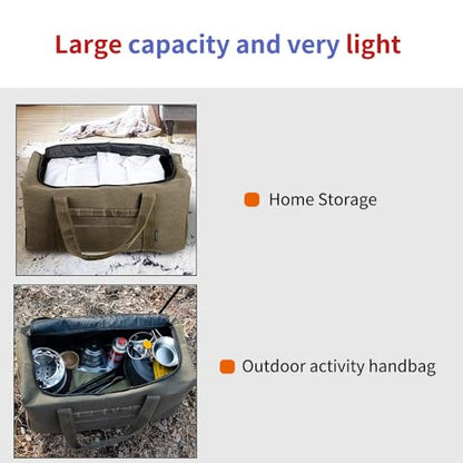 Large Military Duffle Bag Tactical Camping Storage Utility Tote Bag Camping Kitchen Organizer with Deployment Cargo Bag Travel Sports Equipment(Khaki,Small 21.26"x9.84"x9.84") - size: Small 21.26"x9.84"x9.84"